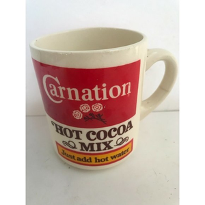 VINTAGE CARNATION HOT COCOA MIX MUG CUP SMALL CERAMIC ADD HOT WATER‎